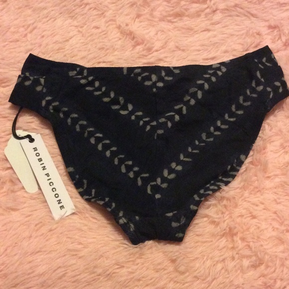 Robin Piccone navy print bikini bottom NWT sz sm - Picture 3 of 4